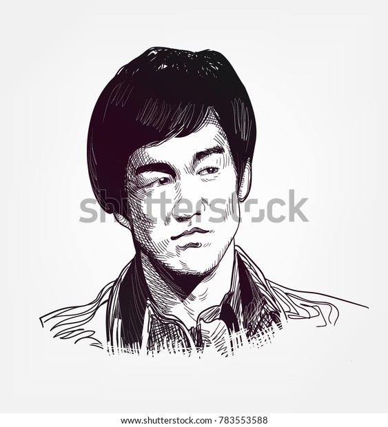 Bruce Lee Vector Illustration Sketch Stock Vector Royalty Free