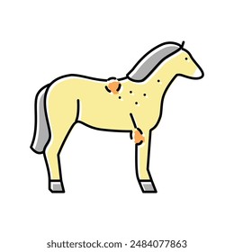 brucellosis horse color icon vector. brucellosis horse sign. isolated symbol illustration