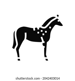 brucellosis horse glyph icon vector. brucellosis horse sign. isolated contour symbol black illustration