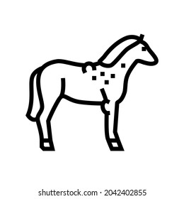 brucellosis horse line icon vector. brucellosis horse sign. isolated contour symbol black illustration