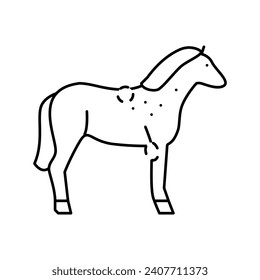 brucellosis horse line icon vector. brucellosis horse sign. isolated contour symbol black illustration