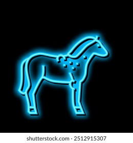 Vector de signo de luz de neón de caballo de brucelosis. Ilustración de caballo de brucelosis