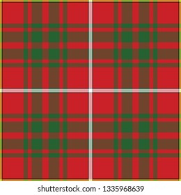 Bruce's modern tartan. Element for the seamless construction of a pattern for a traditional Scottish tartan of Bruce's clan  for fabric, kilts, skirts, plaids. Frequent, small weaving.