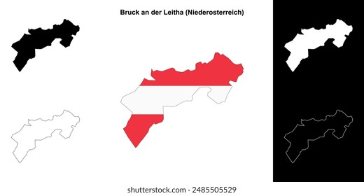 Bruck an der Leitha blank outline map set