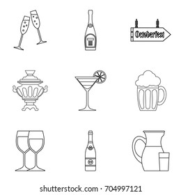 Bruderschaft icons set. Outline set of 9 bruderschaft vector icons for web isolated on white background