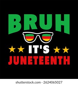 Bruh It's Juneteenth vector typography Juneteenth t-shirt design

