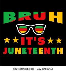 Bruh It's Juneteenth vector typography Juneteenth t-shirt design

