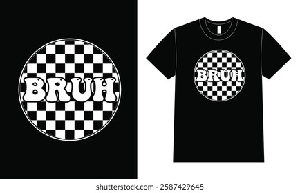 Bruh - Retro Groovy Font with Checkered Background