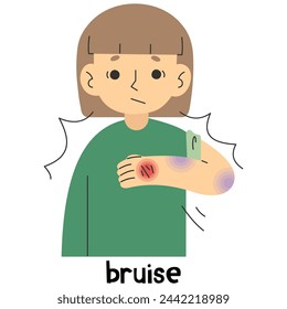 Bruise 5 cute on a white background, vector illustration.
