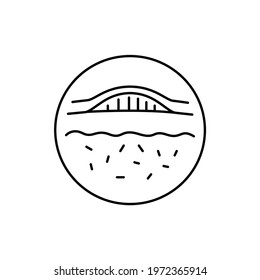 Bruise color line icon. Dermatology disease. Isolated vector element. Outline pictogram for web page, mobile app, promo