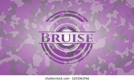 Bruise pink and purple on camouflaged texture. Vector Illustration. Detailed.