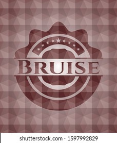 Bruise red geometric emblem. Seamless.