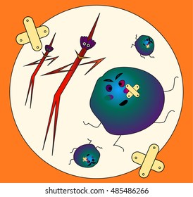 bruise and scratch, vector illustration