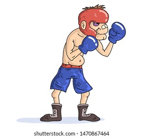 Bruised Lightweight Boxer In Fighting Stance 