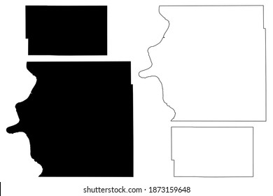 Brule and Bennett County, State of South Dakota (U.S. county, United States of America, USA, U.S., US) map vector illustration, scribble sketch map