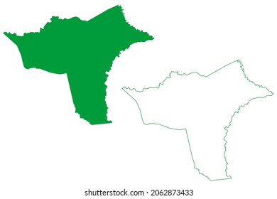 Brumado municipality (Bahia state, Municipalities of Brazil, Federative Republic of Brazil) map vector illustration, scribble sketch Brumado m
