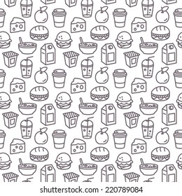 Brunch and Breakfast Repeating Seamless Food Pattern