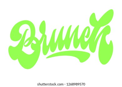 Brunch calligraphy vector logo badge, hand written modern lettering. Elegant logotype for menu, invitation, social media. 