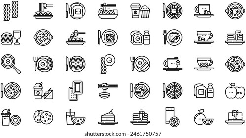 Brunch Icons collection is a vector illustration with editable stroke.