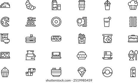 Brunch icons High-Quality Vector Icons Collection with Editable Stroke. Ideal for Professional and Creative Projects.