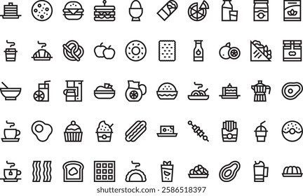 Brunch icons High-Quality Vector Icons Collection with Editable Stroke. Ideal for Professional and Creative Projects.