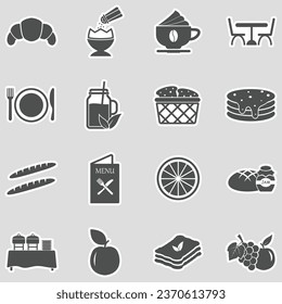 Brunch Icons. Sticker Design. Vector Illustration.