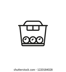 Brunch line icon. Fruit, apple, transparent container. Lunch box concept. Can be used for topics like snack, organic eating, raw food diet