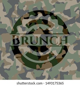 Brunch on camo pattern. Vector Illustration. Detailed.