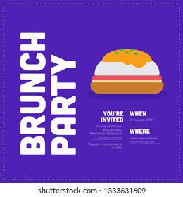 Brunch Party Invitation Design with Where and When Details