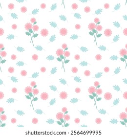 Brunch of pink flowers for background, seamless pattern.