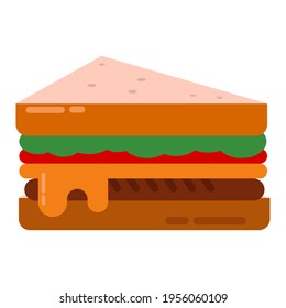 brunch sandwich flat icon illustration vector graphic