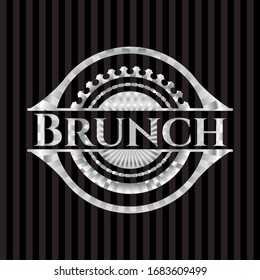 emblema o placa de plata de brunch. Ilustración vectorial. Mosaico.