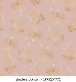 Brunches. Pink gold. Vector illustration for website designs, covers, invitations and social media