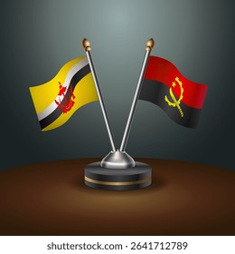Brunei and Angola table flags relation with gradient backgrund