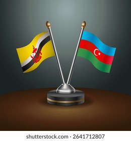 Brunei and Azerbaijan table flags relation with gradient backgrund