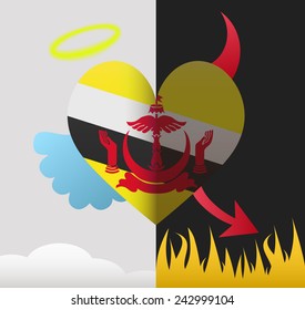Brunei background of a heart half demon half angel