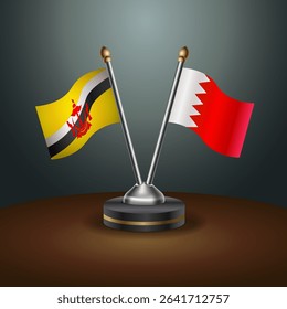 Brunei and Bahrain table flags relation with gradient backgrund