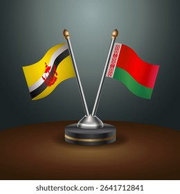 Brunei and Belarus table flags relation with gradient backgrund