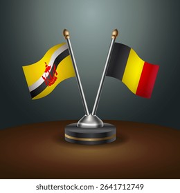Brunei and Belgium table flags relation with gradient backgrund