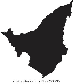 Brunei black map silhouette vector style with white background