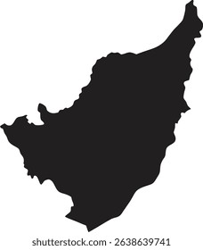 Brunei black map silhouette vector style with white background