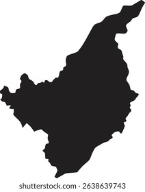 Brunei black map silhouette vector style with white background