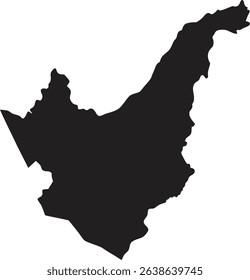 Brunei black map silhouette vector style with white background