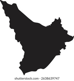 Brunei black map silhouette vector style with white background