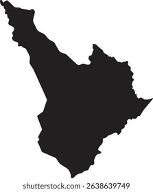 Brunei black map silhouette vector style with white background