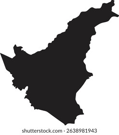 Brunei black map silhouette vector style with white background