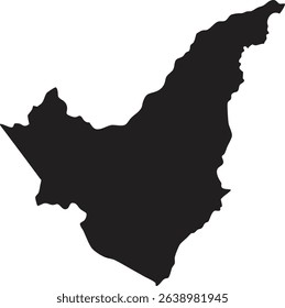 Brunei black map silhouette vector style with white background