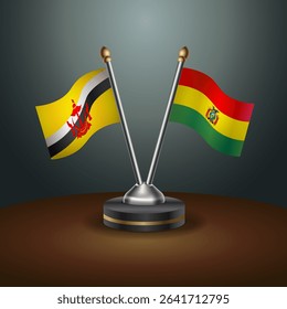 Brunei and Bolivia table flags relation with gradient backgrund