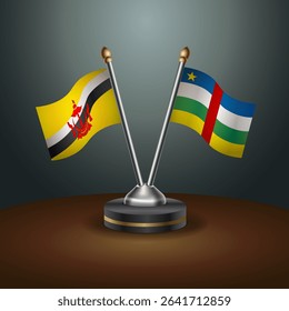 Brunei and Central African Republic table flags relation with gradient backgrund