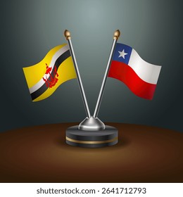Brunei and Chile table flags relation with gradient backgrund